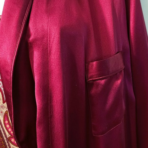 NWOT Target Womens Nightgown & Robe Set Long 100% Silk Red Paisley Small - Picture 15 of 16